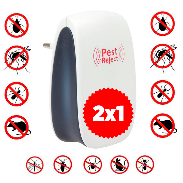 1+1 INGYEN: PestReject™ Ultrahangos Rovar- és Rágcsálóriasztó | Vegyszermentes és Biztonságos Babák és Kisállatok Számára | Mondjon Búcsút a Csótányoknak és Egereknek Otthon, az Irodában vagy a Kertben!
