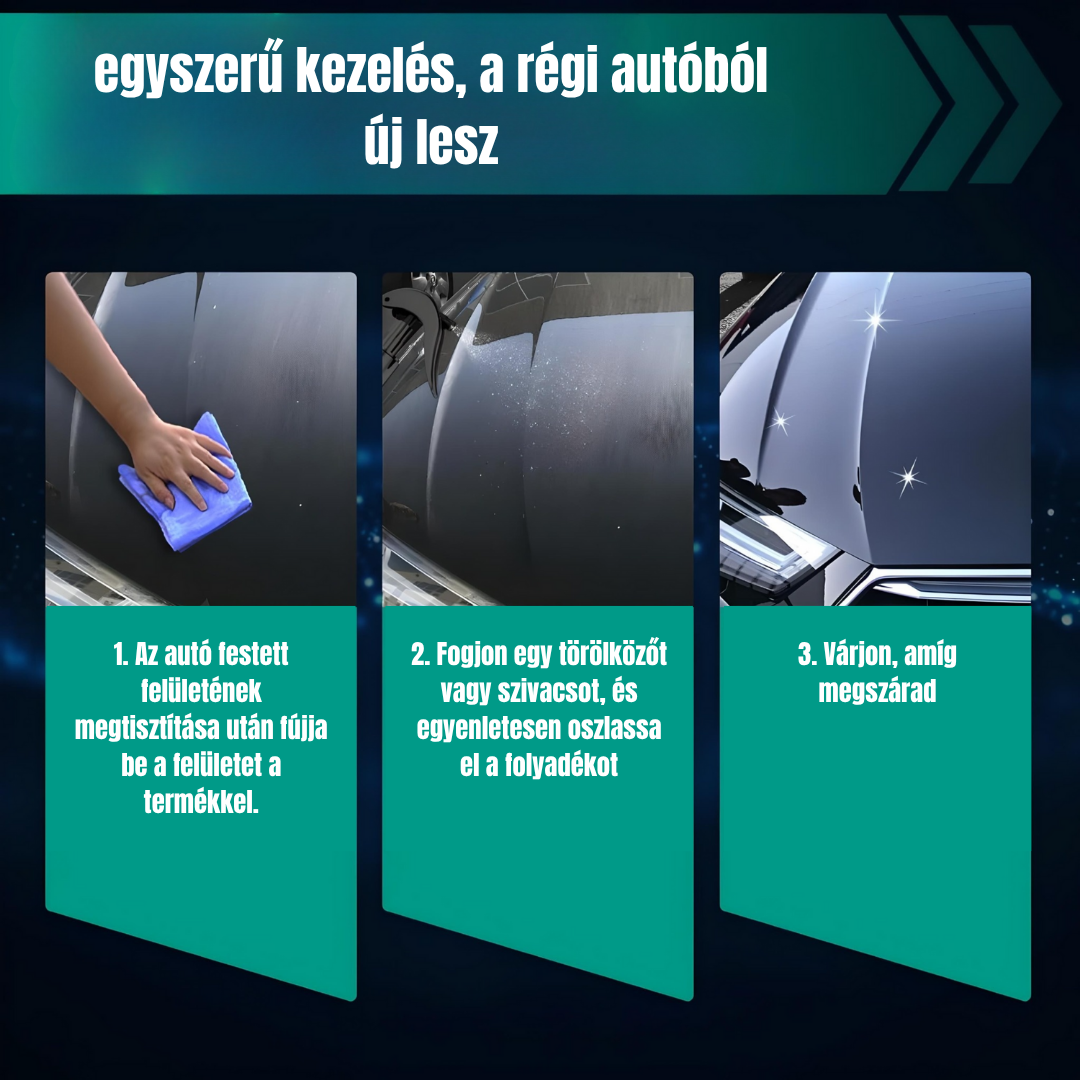 1+1 INGYEN: NanoSpray™ 3 az 1-ben Kerámia Spray | Azonnal Eltünteti a Karcolásokat és Tükörfényt Ad | Spóroljon Százezreket a Drága Javításokon – Profi Védelem Percek Alatt!