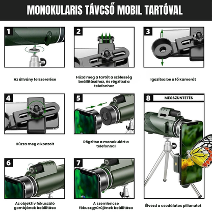 Stars™ Hordozható Éjjellátó Teleszkóp: Készítsen Lenyűgöző Képeket Mobiljával (Természet, Csillagok, Állatok és egyebek) + MOST AJÁNDÉK ÁLLVÁNY ÉS MOBILADAPTER