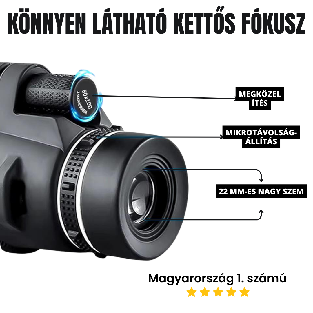 Stars™ Hordozható Éjjellátó Teleszkóp: Készítsen Lenyűgöző Képeket Mobiljával (Természet, Csillagok, Állatok és egyebek) + MOST AJÁNDÉK ÁLLVÁNY ÉS MOBILADAPTER