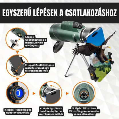 Stars™ Hordozható Éjjellátó Teleszkóp: Készítsen Lenyűgöző Képeket Mobiljával (Természet, Csillagok, Állatok és egyebek) + MOST AJÁNDÉK ÁLLVÁNY ÉS MOBILADAPTER