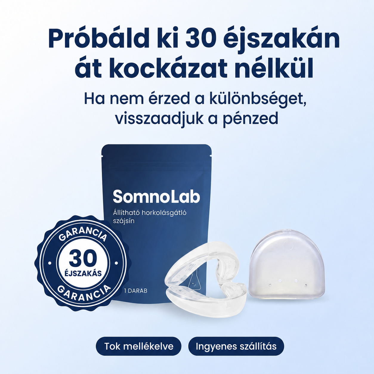 „Szüntesd meg a horkolást már az első éjszakától – SomnoLab (+ AJÁNDÉK TOK)