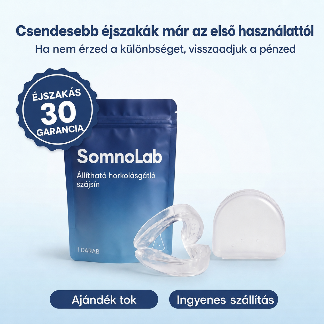 „Szüntesd meg a horkolást már az első éjszakától – SomnoLab (+ AJÁNDÉK TOK)