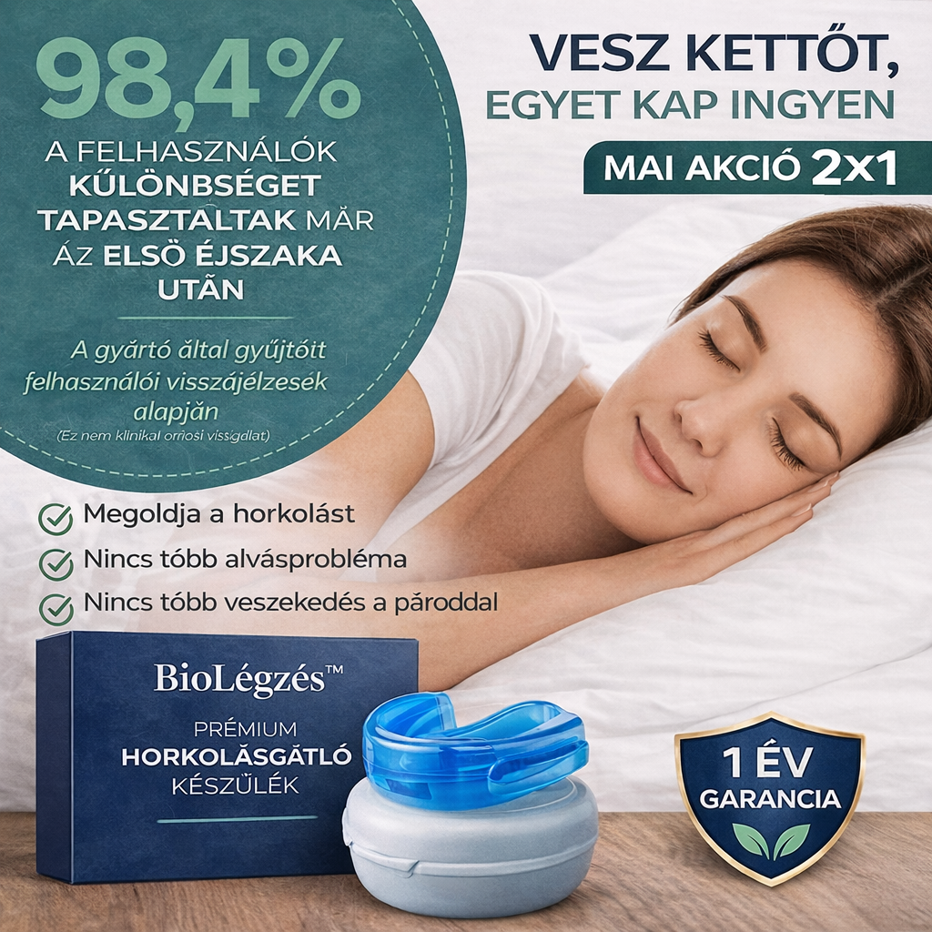 1+1 INGYEN CSAK MA! BioLégzés™ Pro: Az Egyetlen Tudományos Megoldás az Alvási Problémákra | Éljen és Pihenjen Újra Jobban | Mondjon Búcsút a Horkolásnak és az Ébredjen Kipihenten | 30 Napos Garancia