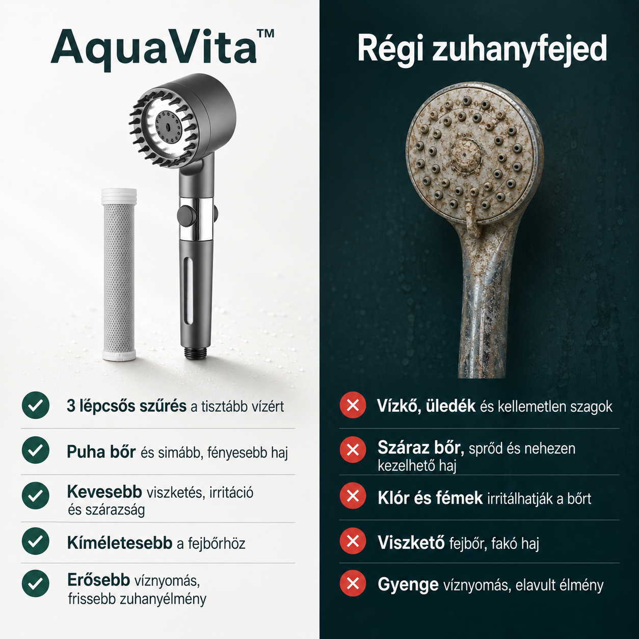 Mentsd meg a bőröd, a hajad és az egészséged a katasztrófától az AquaVita Oasis™-szal! (+1 extra szűrő ajándékba ma)