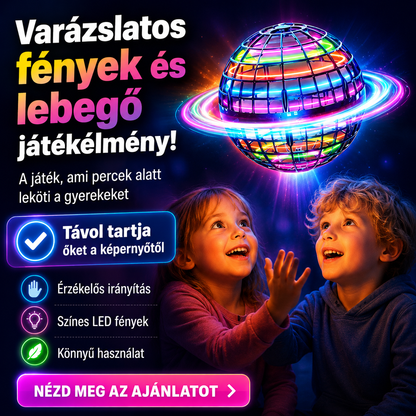 SpinNova™ LED-es Repülő UFO Labda – Visszatérő Dobás Kézmozdulat-Érzékeléssel | Látványos Játék Gyerekeknek és az Egész Családnak