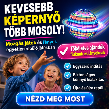 SpinNova™ LED-es Repülő UFO Labda – Visszatérő Dobás Kézmozdulat-Érzékeléssel | Látványos Játék Gyerekeknek és az Egész Családnak