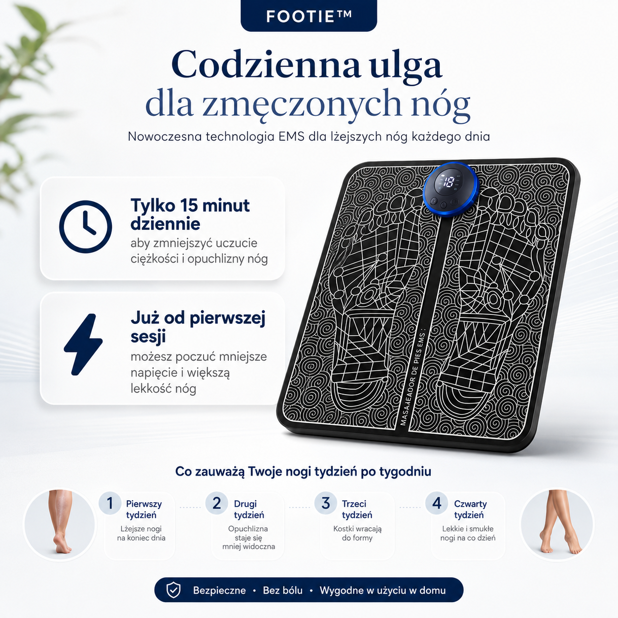 1+1 GRATIS | Domowa terapia EMS Footie™ na ból stóp, zmęczenie nóg, uczucie ciężkości, drętwienie oraz wsparcie prawidłowego krążenia