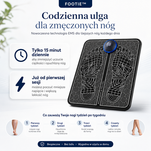 1+1 GRATIS | Domowa terapia EMS Footie™ na ból stóp, zmęczenie nóg, uczucie ciężkości, drętwienie oraz wsparcie prawidłowego krążenia