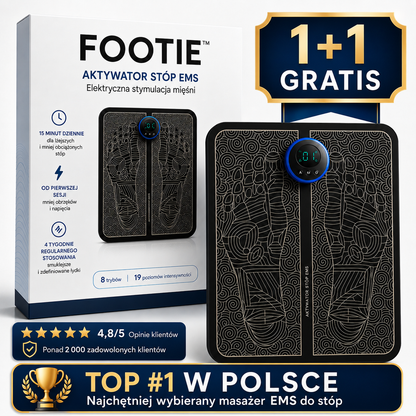 1+1 GRATIS | Domowa terapia EMS Footie™ na ból stóp, zmęczenie nóg, uczucie ciężkości, drętwienie oraz wsparcie prawidłowego krążenia