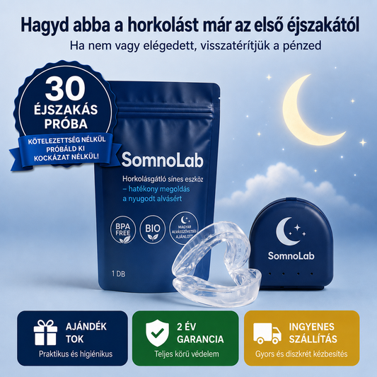 „Szüntesd meg a horkolást már az első éjszakától – SomnoLab (+ AJÁNDÉK TOK)