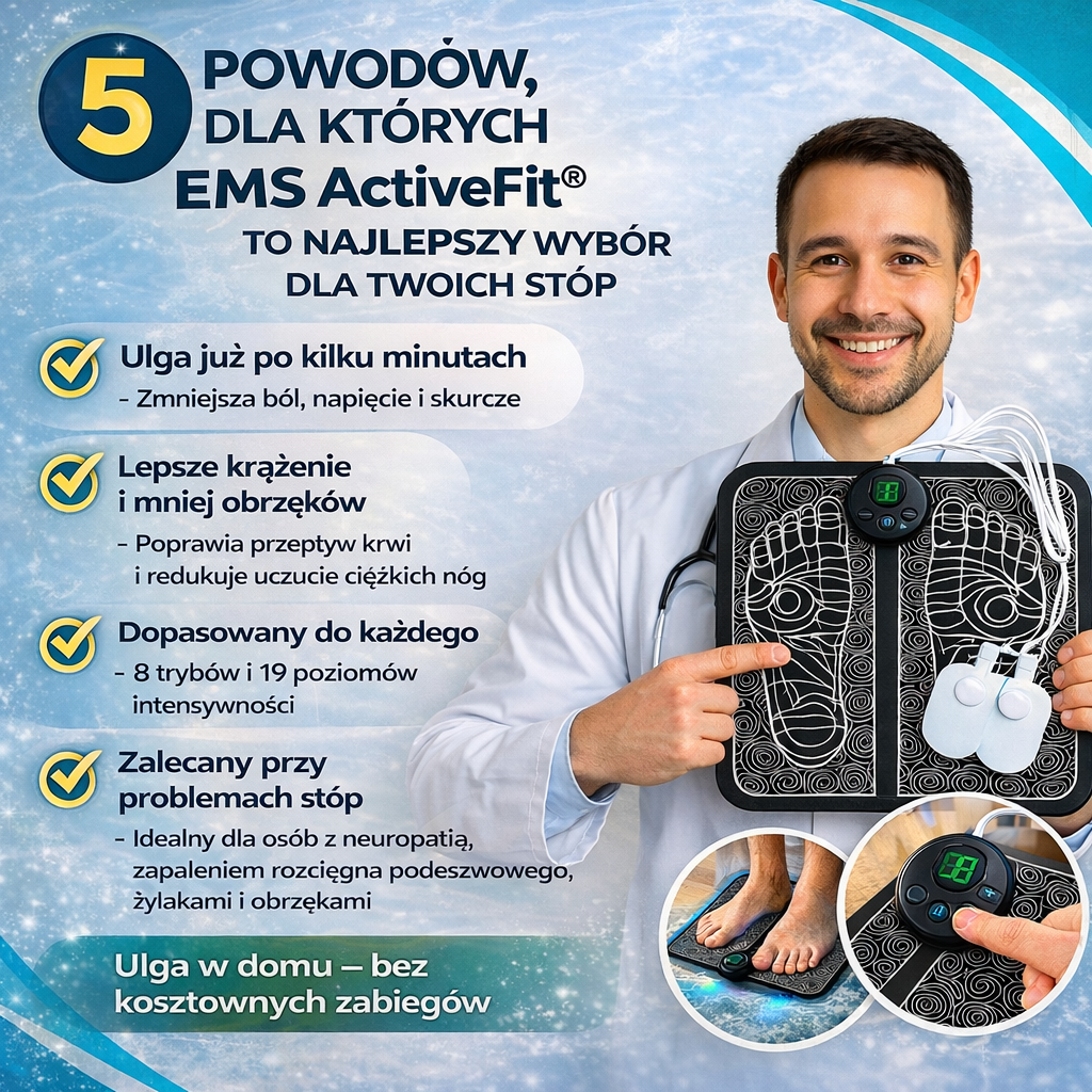 1+1 GRATIS | Domowa terapia EMS Footie™ na ból stóp, zmęczenie nóg, uczucie ciężkości, drętwienie oraz wsparcie prawidłowego krążenia