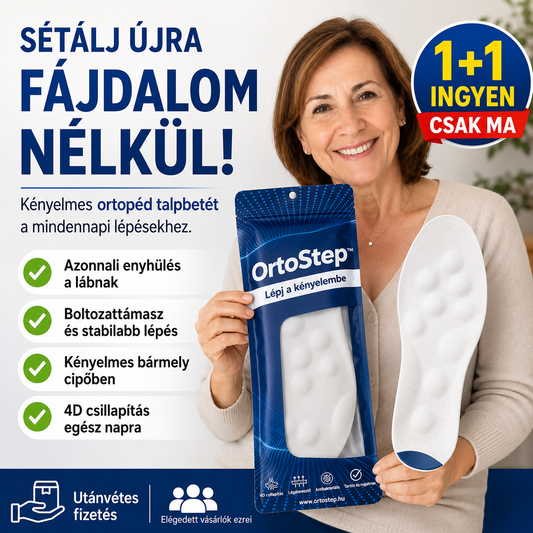 1+1 INGYEN CSAK MA | OrtoStep™ – ergonomikus talpbetét sarokfájdalom, talpi bőnyegyulladás és fáradt lábak enyhítésére