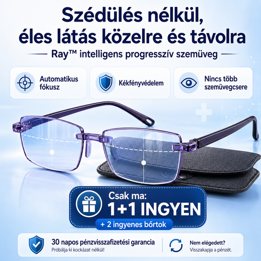 CSAK MA: 1+1 INGYEN! - Éles látás közelre és távolra az első felvételtől – szédülés nélkül, folyamatos szemüvegcsere nélkül – Ray™