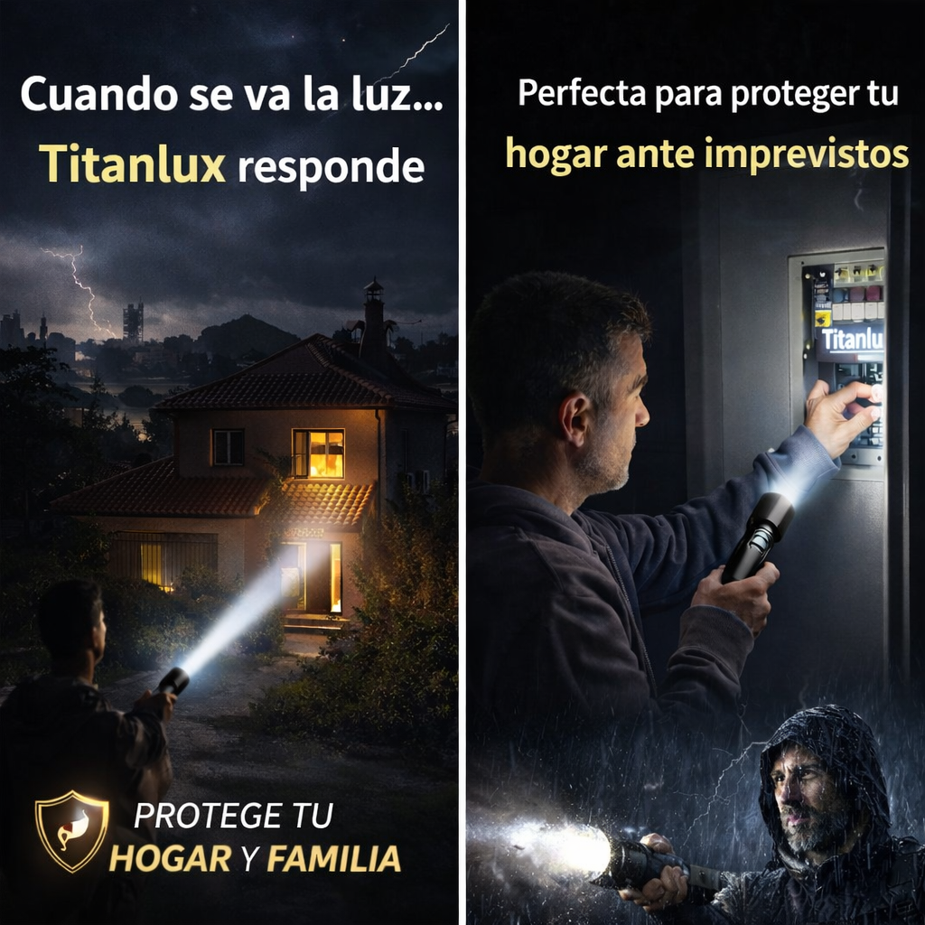 CSAK MA: 1+1 INGYEN l TitanLux™ Professzionális Taktikai Lámpa Készlet – Ideális áramszünetre, vészhelyzetekre és otthonvédelemre, horgászathoz vagy túrázáshoz.