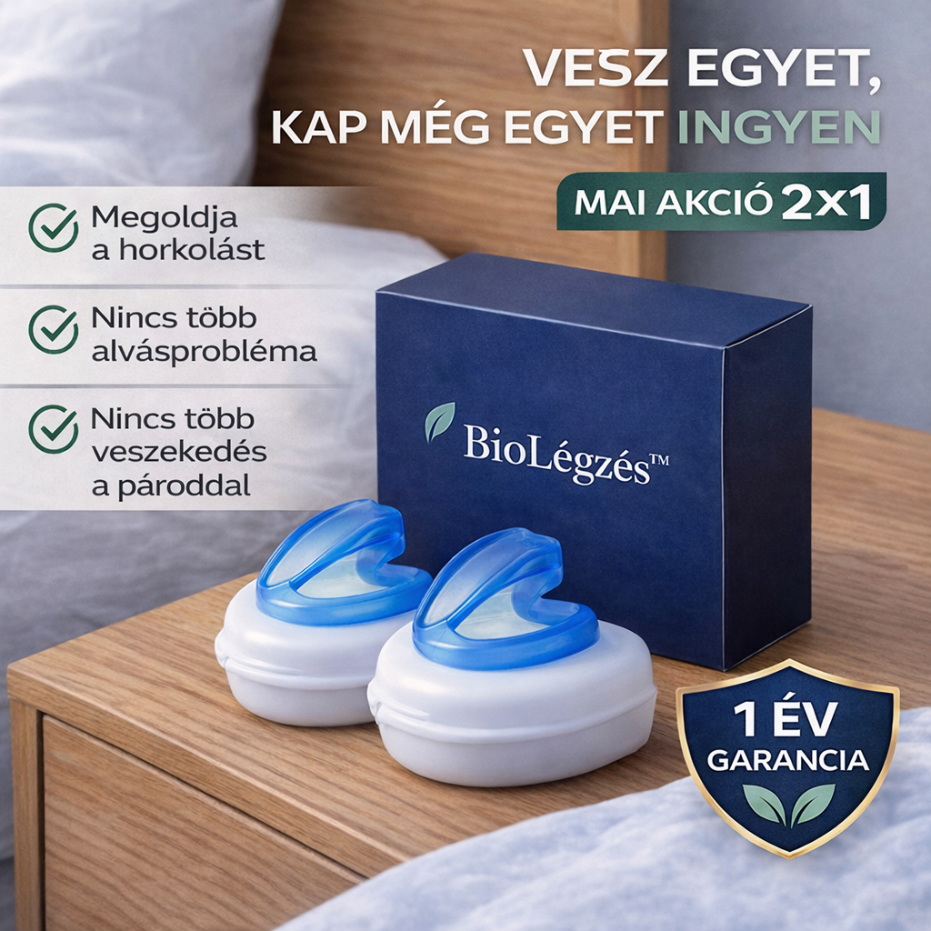1+1 INGYEN CSAK MA! l BioLégzés™ Pro: Az Egyetlen Tudományosan Fejlesztett Horkolásgátló Sín | Mondjon Búcsút a Horkolásnak és az Éjszakai Fulladásnak | Ébredjen Kipihenten és Tele Energiával Minden Reggel l 30 Napos Pénzvisszafizetési Garancia