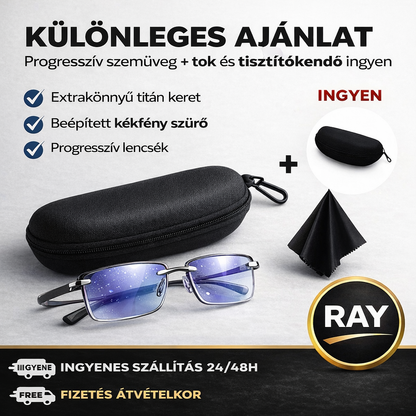 Ray™ Intelligens Multifunkciós Szemüveg: Éles Látás Közelre és Távolra Egyben | UV és Kékfény Szűrő + AJÁNDÉK Bőr Tok | 30 Napos Garancia