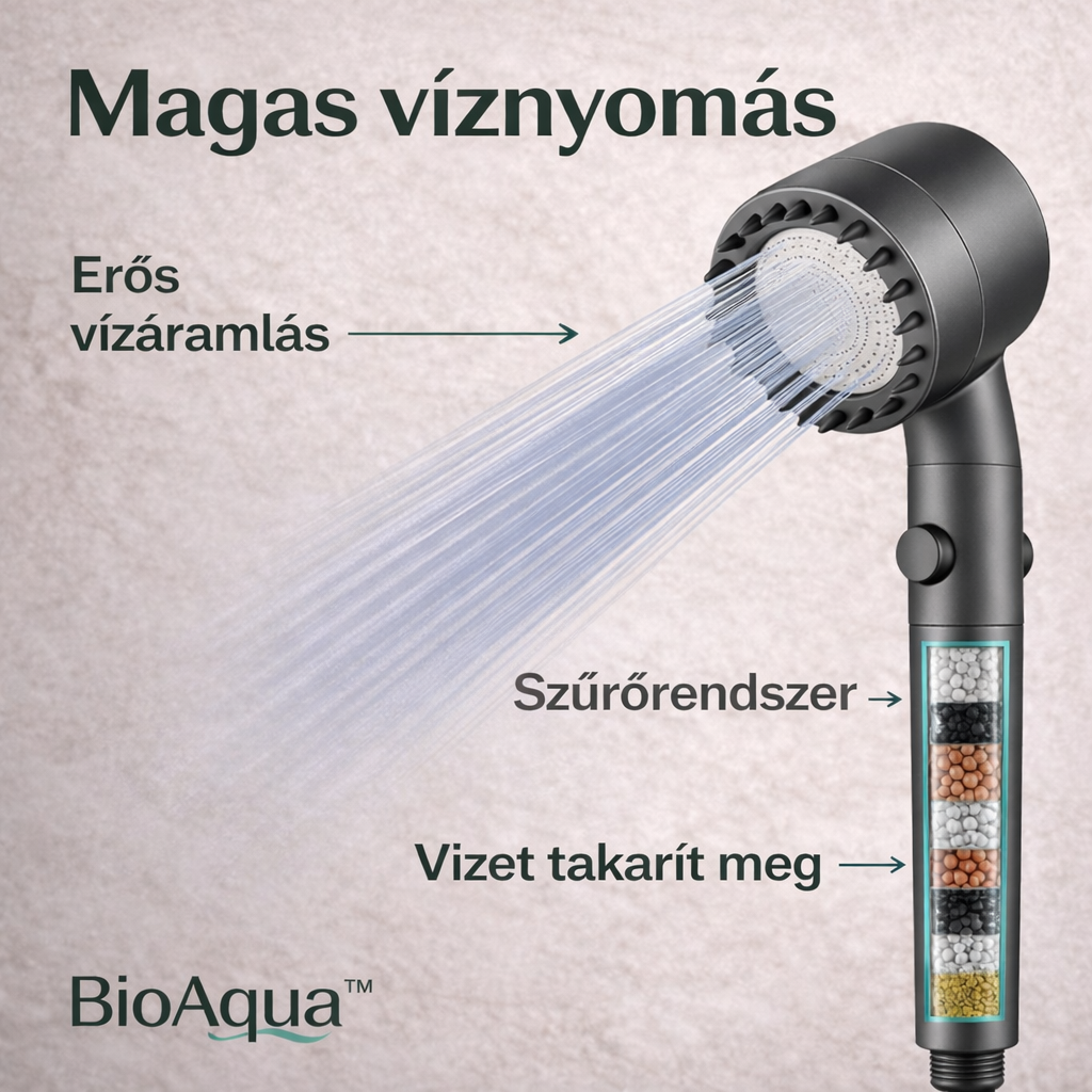 1+1 INGYEN!  Távolítsa el a klórt, a vízkövet és a nehézfémeket a zuhanyvízből.  Növeli a víznyomást, miközben minden használatnál vizet takarít meg. + 2 extra szűrő a csomagban. (+ INGYENES SZÁLLÍTÁS)