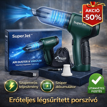 SuperJet™ Szívó-Fúvó – Tisztítsd meg autódat, otthonodat, irodádat, fújd fel a gumikat + AJÁNDÉK porszűrő!