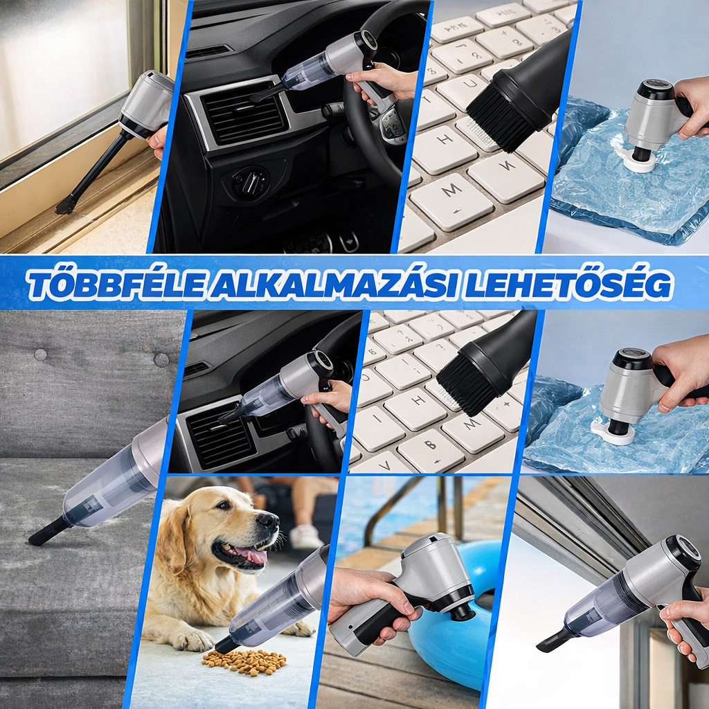 SuperJet™ Szívó-Fúvó – Tisztítsd meg autódat, otthonodat, irodádat, fújd fel a gumikat + AJÁNDÉK porszűrő!