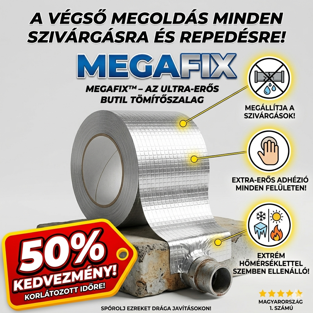 MegaFix™ – Professzionális Butil Tömítő Megoldás: Azonnal Megállítja a Vízszivárgást, Ellenáll a Szélsőséges Hőnek és Megmenti Önt a Több Tízezres Javítási Számláktól!
