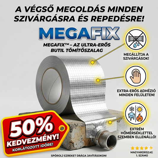 MegaFix™ – Professzionális Butil Tömítő Megoldás: Azonnal Megállítja a Vízszivárgást, Ellenáll a Szélsőséges Hőnek és Megmenti Önt a Több Tízezres Javítási Számláktól!