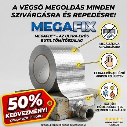 MegaFix™ – A Világelső Butil Technológia: Totális Védelem a Repedések Ellen, Teljesen Vízálló és Garantáltan Spórol Önnek a Költséges Felújításokon!