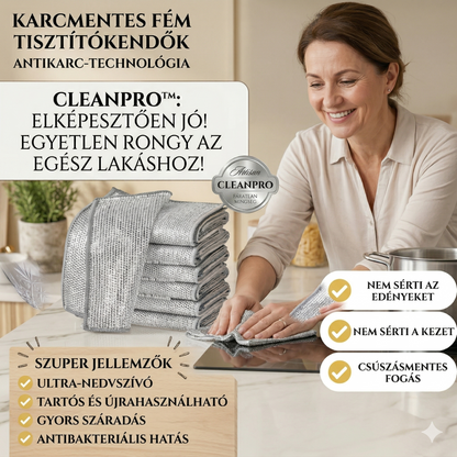 AKCIÓ: 5+5 DARAB INGYEN – CleanMaster™ 2 az 1-ben Univerzális Tisztítókendő: Karcmentes technológia minden felületre! | Ne rongálja meg többé edényeit – Tisztítson karcolások nélkül! | MAI AJÁNLAT: Utánvétes fizetés!