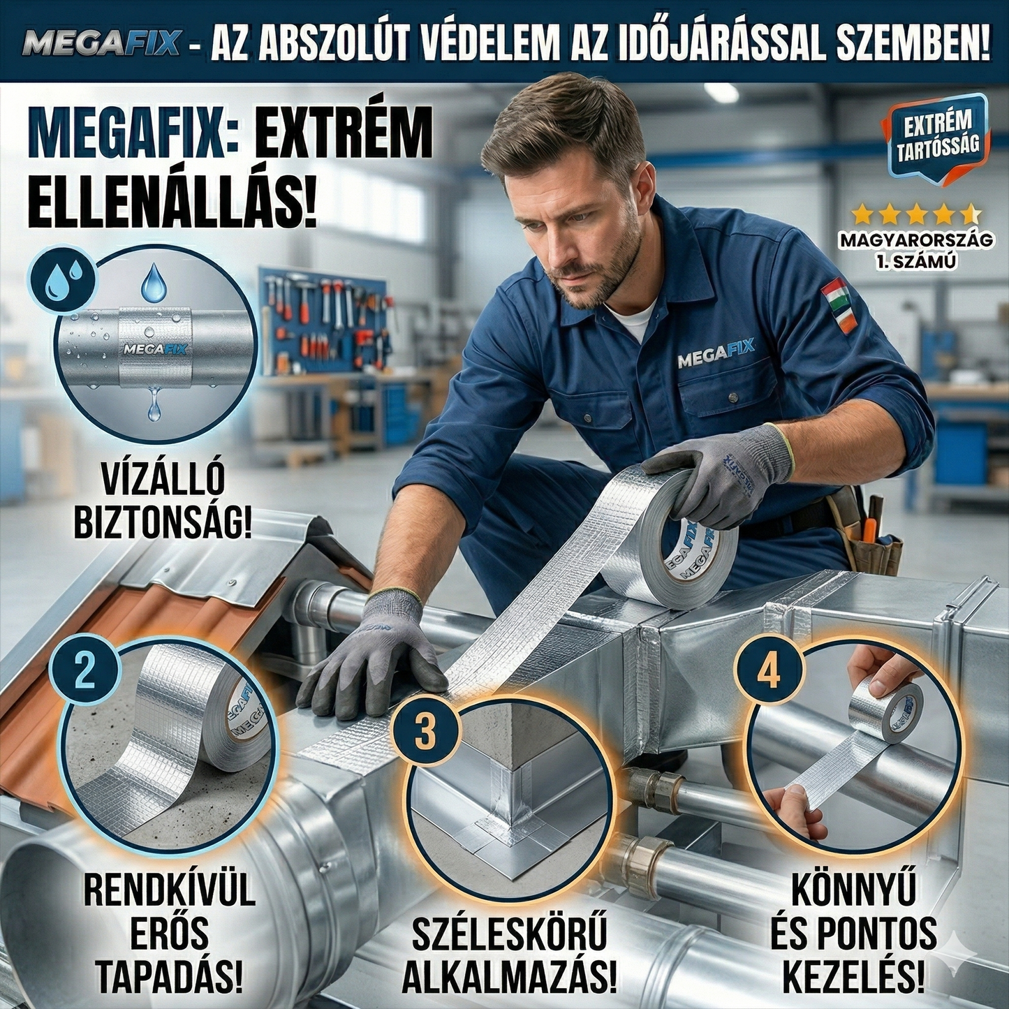 MegaFix™ – A Világelső Butil Technológia: Totális Védelem a Repedések Ellen, Teljesen Vízálló és Garantáltan Spórol Önnek a Költséges Felújításokon!