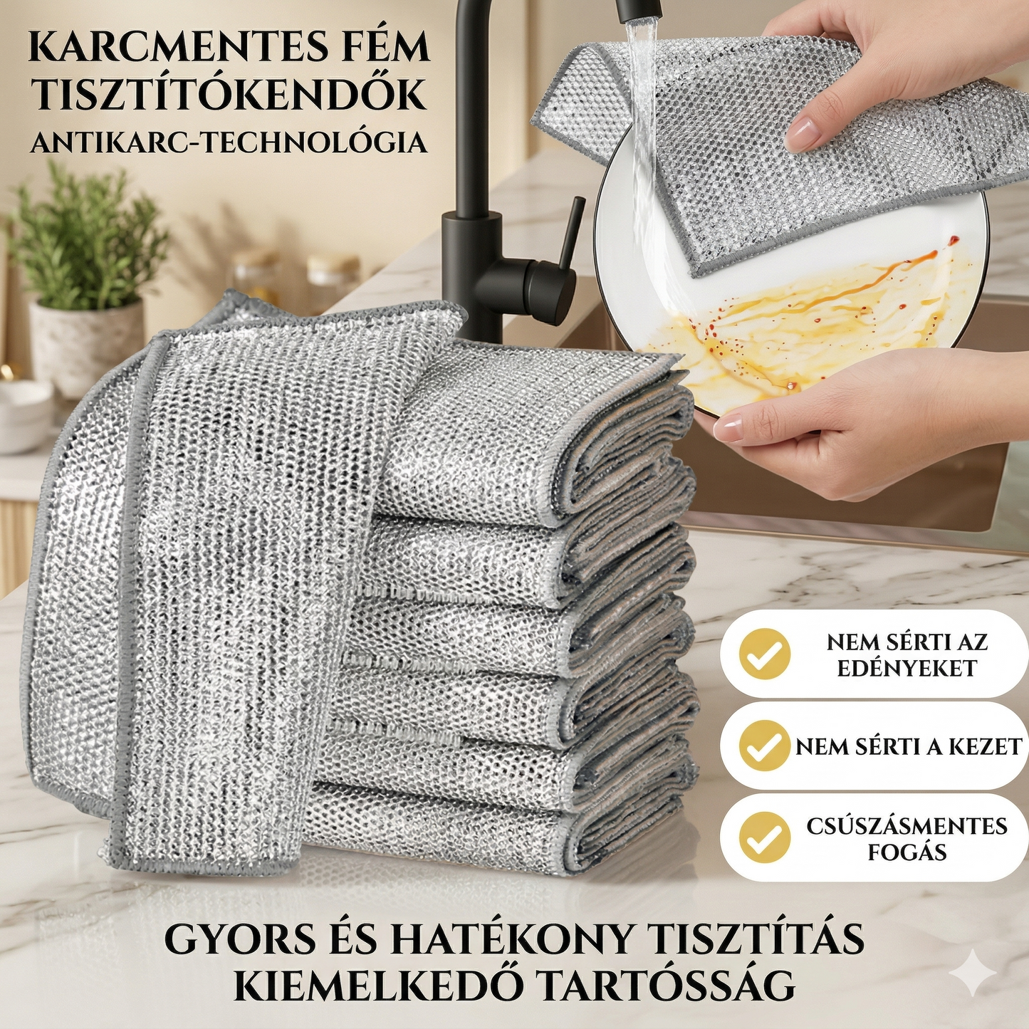 AKCIÓ: 5+5 DARAB INGYEN – CleanMaster™ 2 az 1-ben Univerzális Tisztítókendő: Karcmentes technológia minden felületre! | Ne rongálja meg többé edényeit – Tisztítson karcolások nélkül! | MAI AJÁNLAT: Utánvétes fizetés!