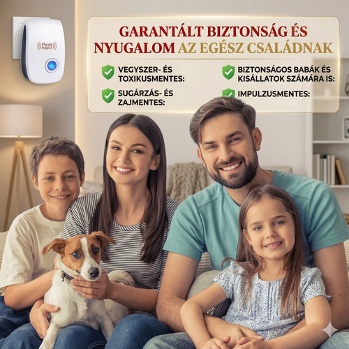 1+1 INGYEN CSAK MA | Ultrahangos Kártevőriasztó Készülék Otthonra | Védelem Szúnyogok Hangyák Csótányok Egerek és Más Kártevők Ellen | Vegyszermentes Megoldás Családoknak