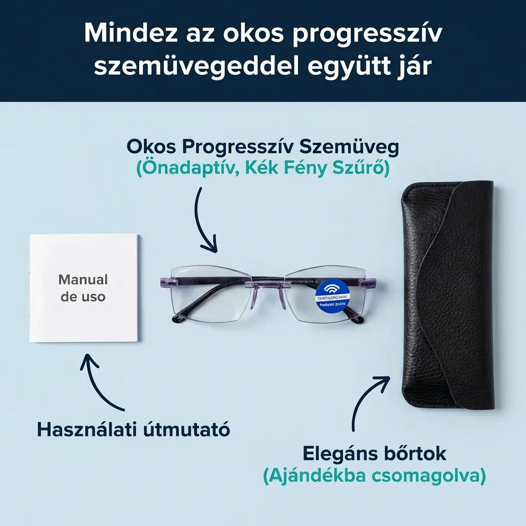 Ray™ Intelligens Multifunkciós Szemüveg: Éles Látás Közelre és Távolra Egyben | UV és Kékfény Szűrő + AJÁNDÉK Bőr Tok | 30 Napos Garancia