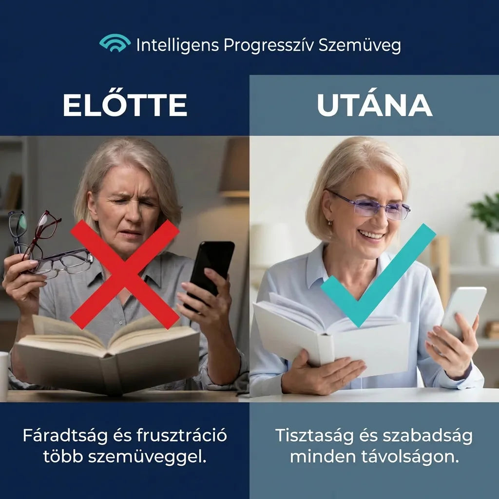 Ray™ Intelligens Multifunkciós Szemüveg: Éles Látás Közelre és Távolra Egyben | UV és Kékfény Szűrő + AJÁNDÉK Bőr Tok | 30 Napos Garancia
