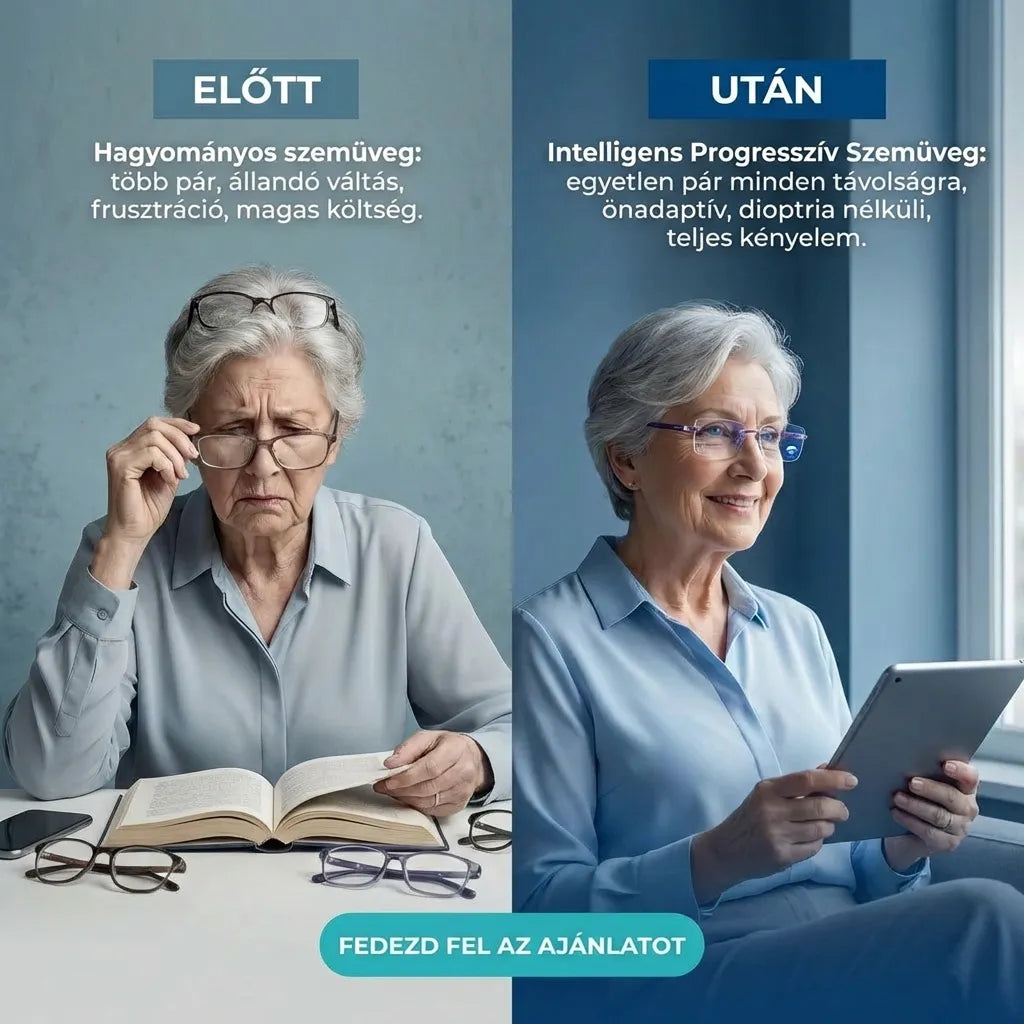Ray™ Intelligens Multifunkciós Szemüveg: Éles Látás Közelre és Távolra Egyben | UV és Kékfény Szűrő + AJÁNDÉK Bőr Tok | 30 Napos Garancia